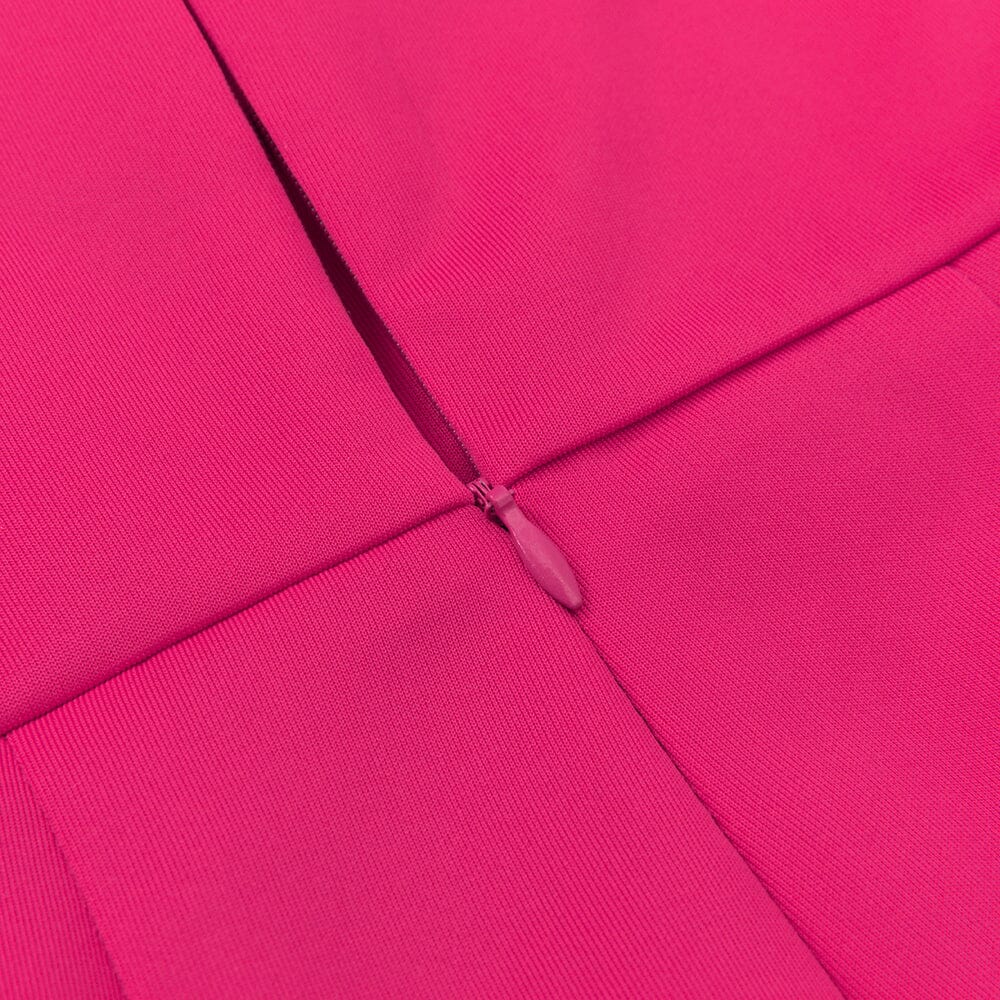BANDAGE V NECK JUMPSUIT IN ROSE RED-DRESS-Oh CICI SHOP