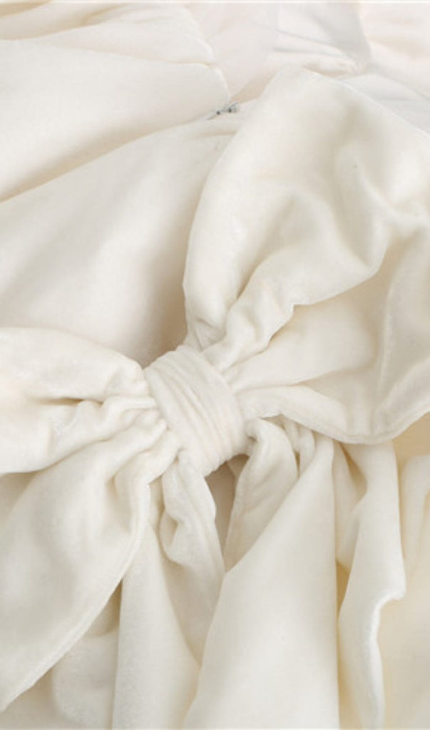 VELVET HALTERNECK MINI DRESS IN WHITE-Dressers-Oh CICI SHOP