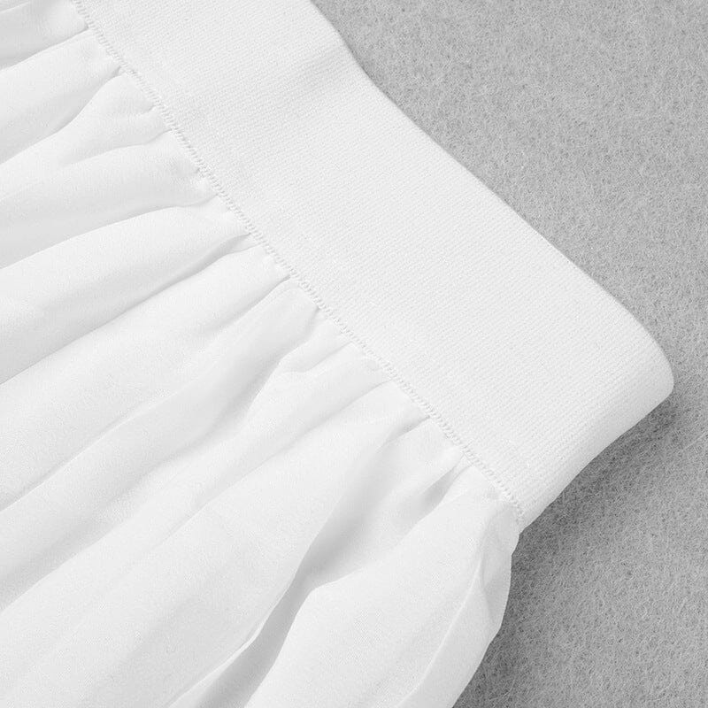 BANDAGE HALTER IRREGULAR MAXI DRESS IN WHITE-Dresses-Oh CICI SHOP