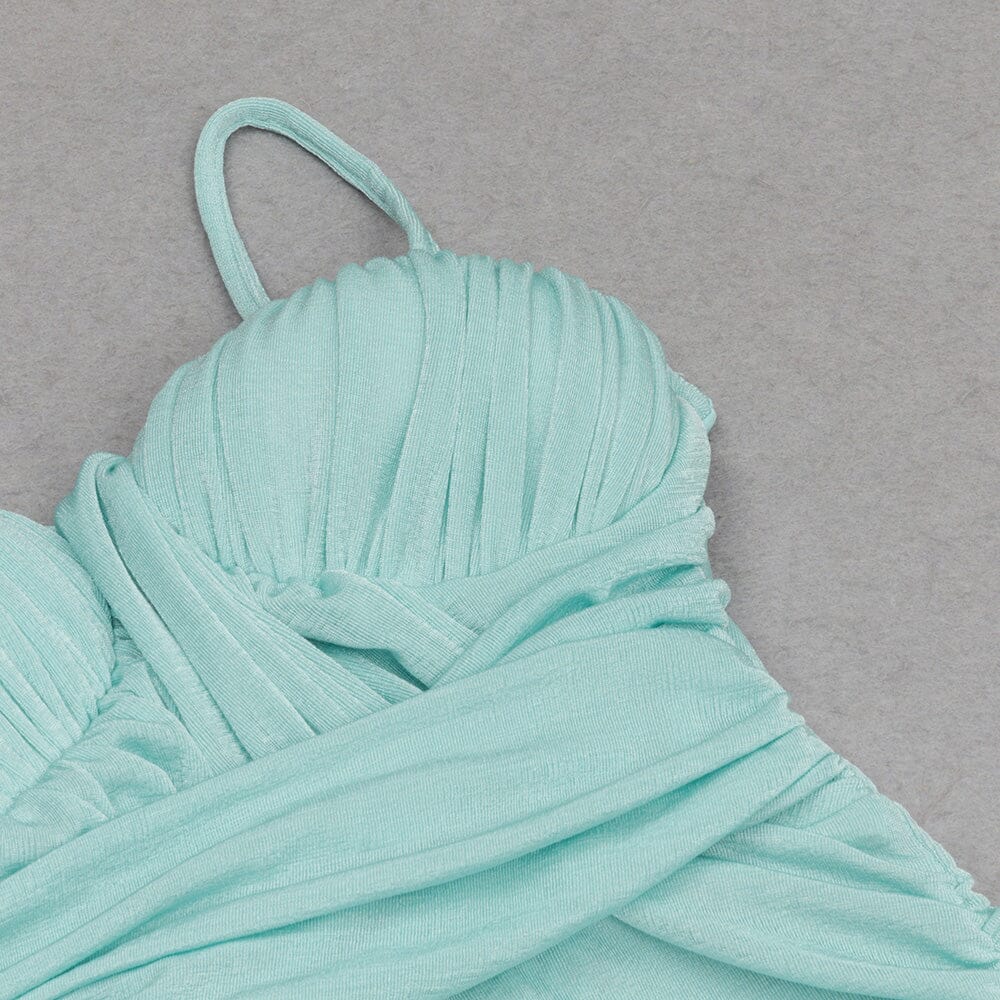 STRAPY WAIST-TIGHTENING COREST DRESS IN MINT GREEN-DRESS-Oh CICI SHOP