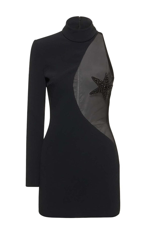 STARFISH EMBELLISHED MINI DRESS IN BLACK DRESS OH CICI