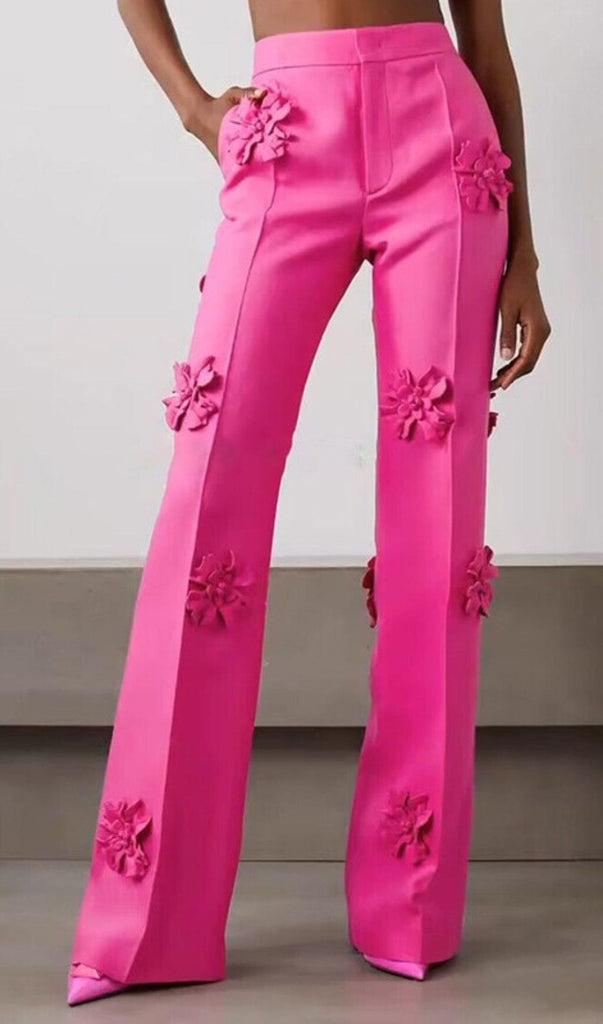 STEREO FLOWER MID-RISE JEANS IN PINK-Oh CICI SHOP