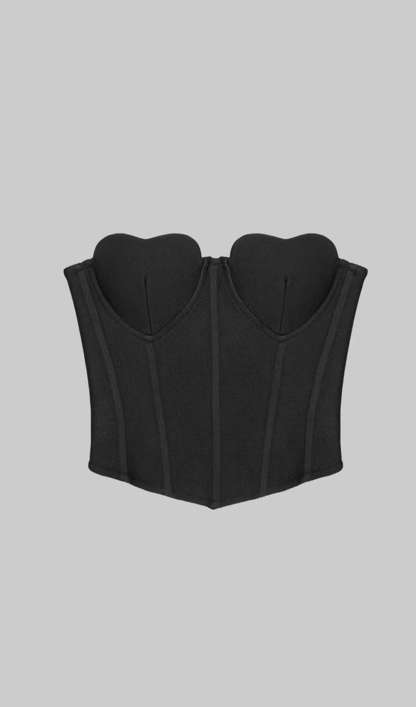 STRAPLESS CORSET CROPPED TOP IN BLACK Dresses OH CICI 