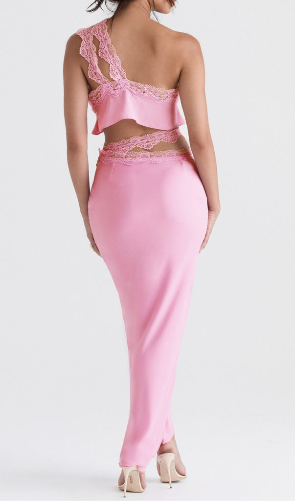 PINK LACE TRIM TWO PIECES SUIT-Oh CICI SHOP