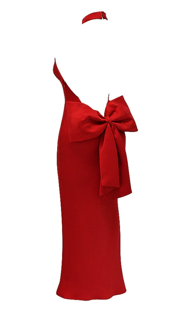 RED SATIN CORSET MAXI DRESS-Dresses-Oh CICI SHOP