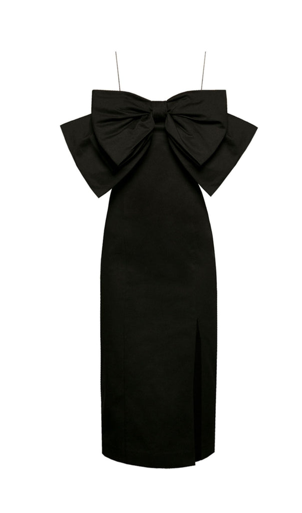 BOW SUSPENDER DRESS IN BLACK-Oh CICI SHOP