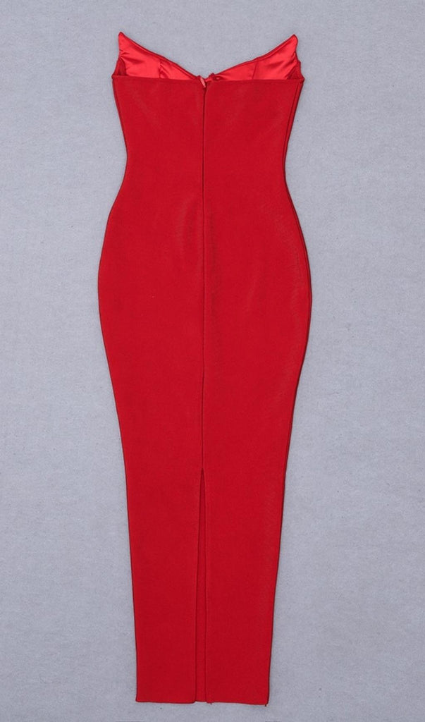 RED MAXI BANDAGE DRESS-Dresses-Oh CICI SHOP