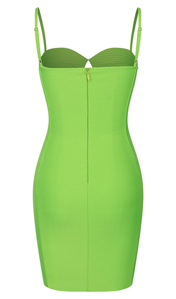 CUT OUT BODYCON MINI DRESS IN LIME DRESS OH CICI 