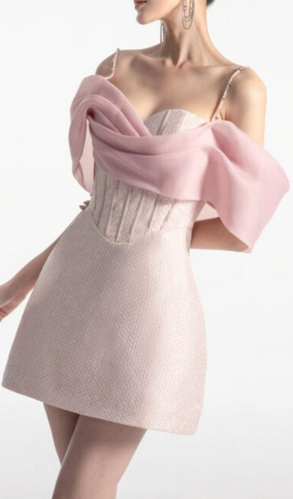 STRAP CORSET MINI DRESS IN PINK-Dresses-Oh CICI SHOP