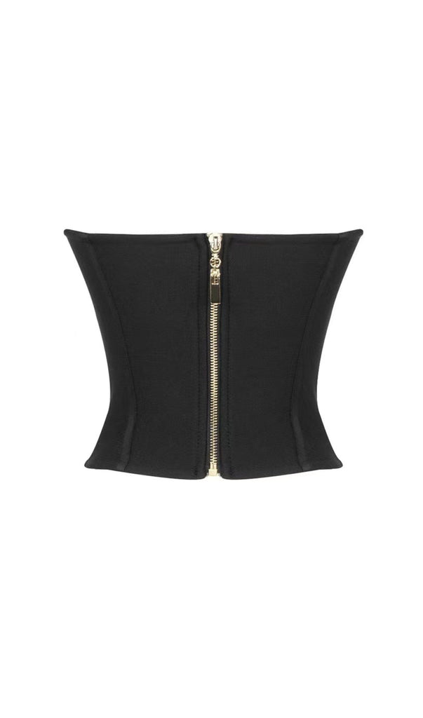 STRAPLESS CORSET CROPPED TOP IN BLACK Dresses OH CICI 
