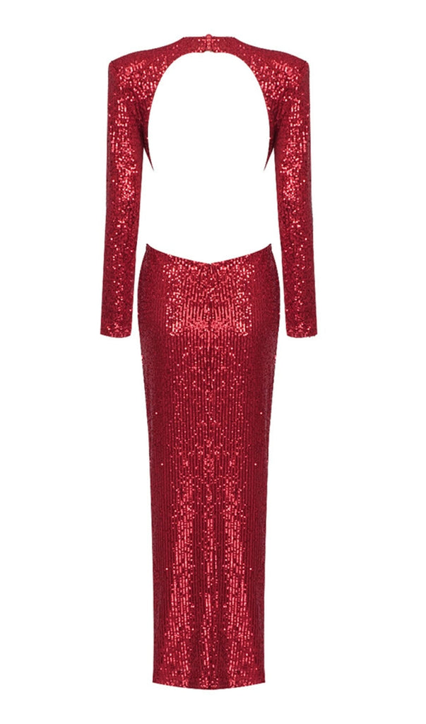 SEQUIN CUTOUT BACKLESS MAXI DRESS IN RED-DREESES-Oh CICI SHOP