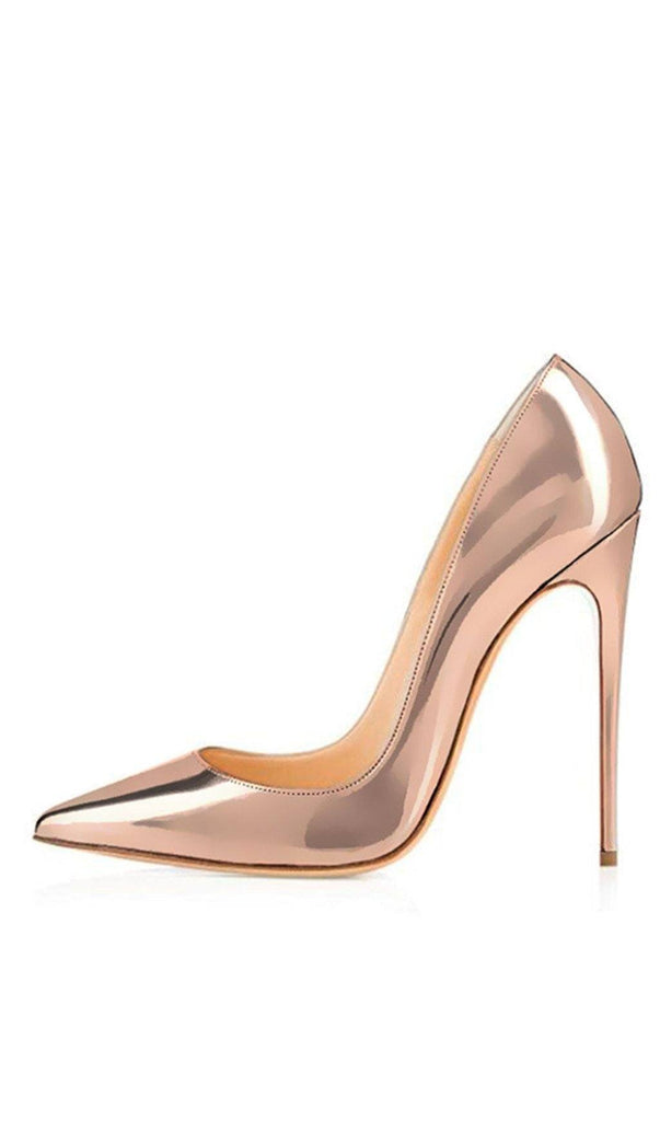 ROSE GOLD STILETTO HIGH HEEL SHOES-Shoes-Oh CICI SHOP