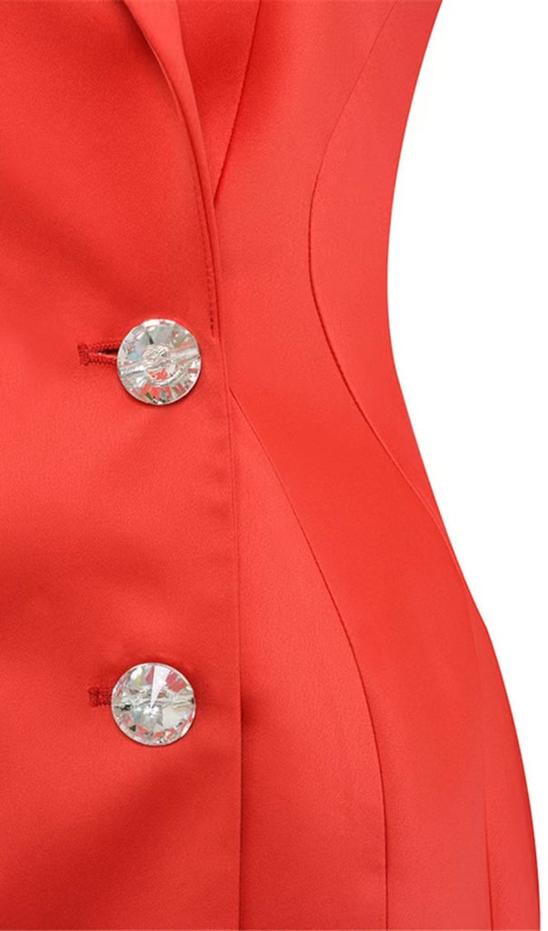 RED SHIRT BUTTON DRESS-Dresses-Oh CICI SHOP