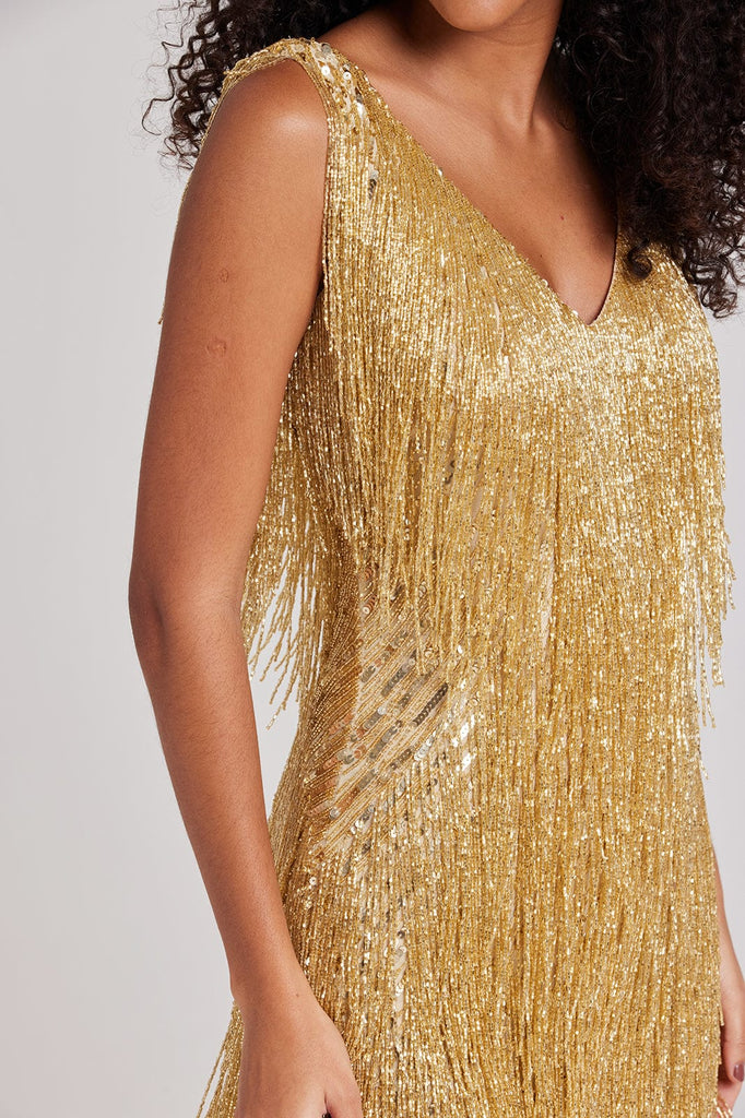 Sadie Gold Mini Dress-Dresses-Oh CICI SHOP