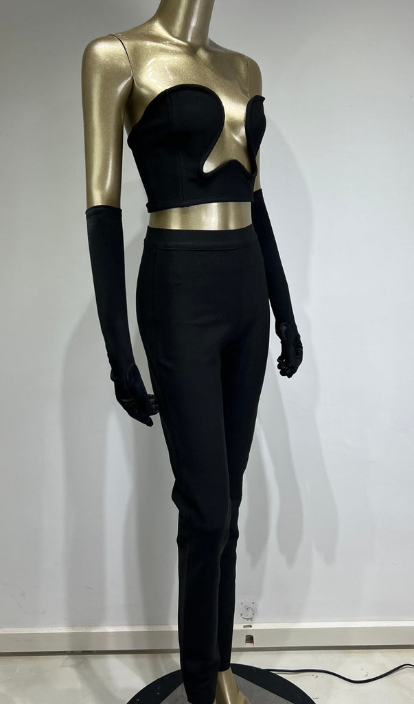 BANDAGE CUTOUT THREE PIECES SUIT IN BLACK-Oh CICI SHOP