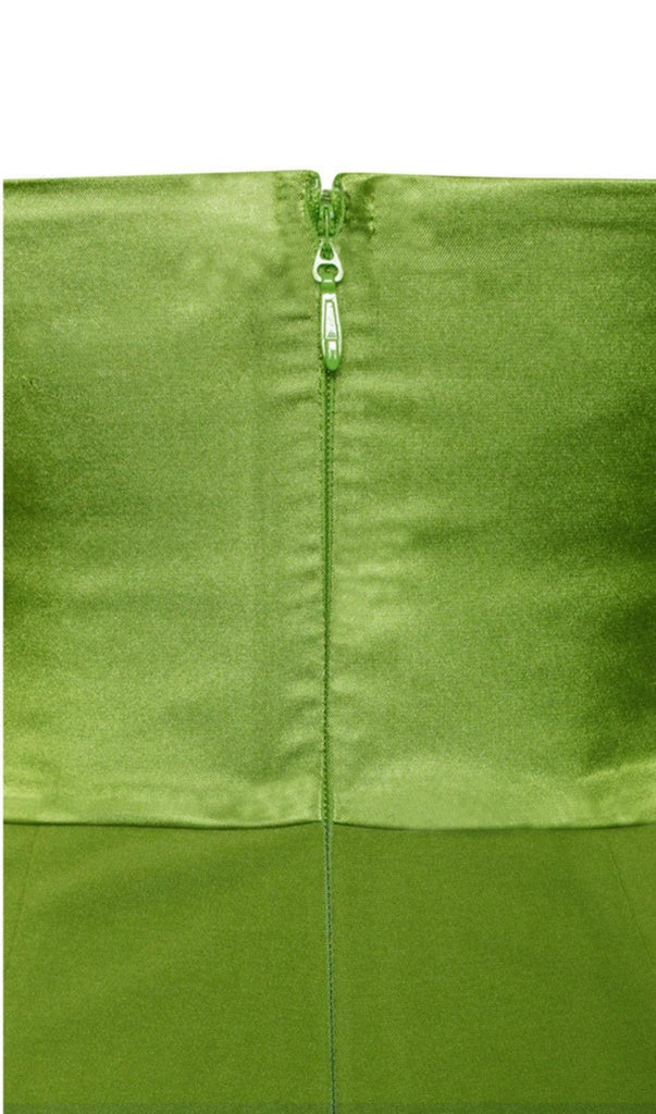 GREEN V NECK SATIN JUMPSUIT-Jumpsuits-Oh CICI SHOP