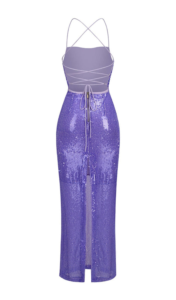 SEQUIN BACKLESS MAXI DRESS IN PURPLE-Oh CICI SHOP