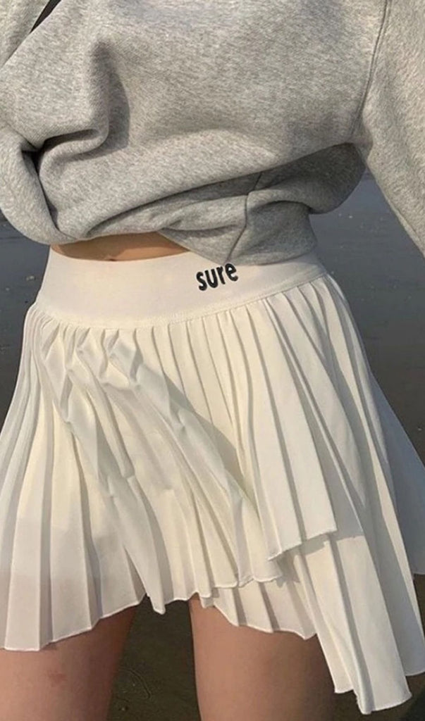 WHITE PLEATED SKIRT-Skirts-Oh CICI SHOP