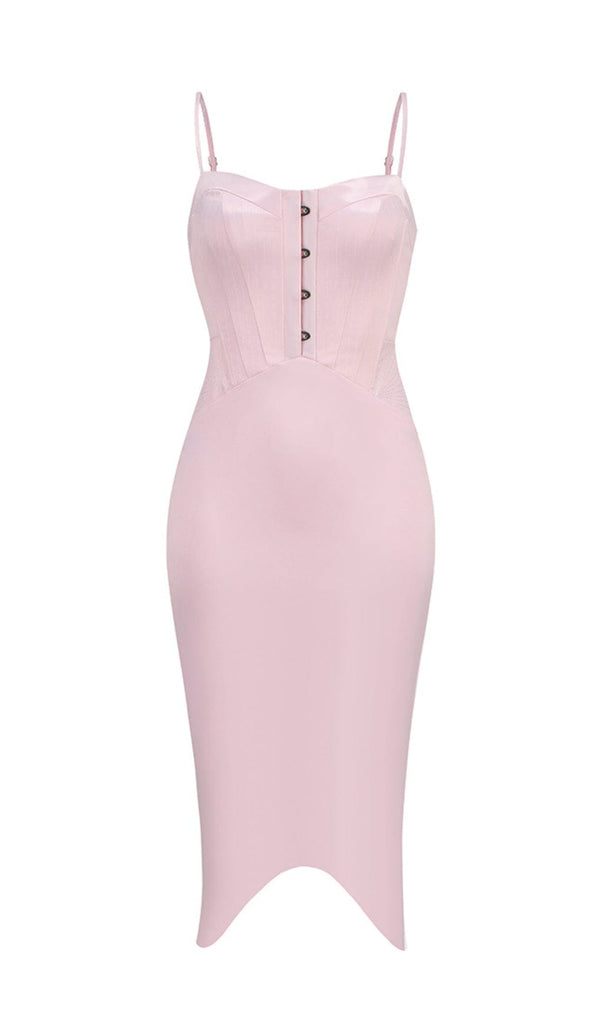 PERIWINKLE SATIN CORSET MIDI DRESS IN PINK-Oh CICI SHOP