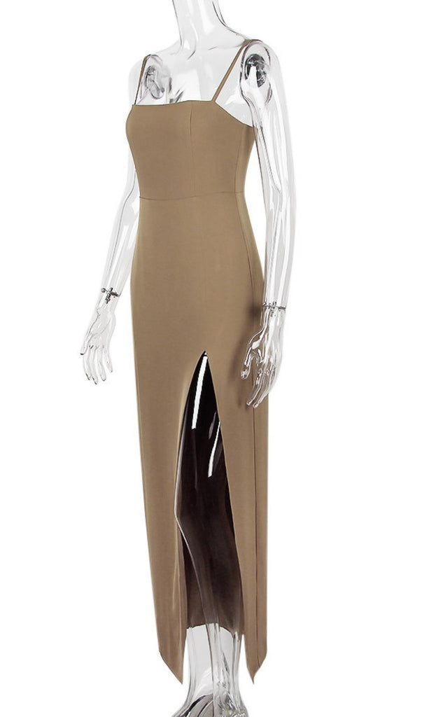 CORSET MAXI DRESS IN BROWN-Dresses-Oh CICI SHOP