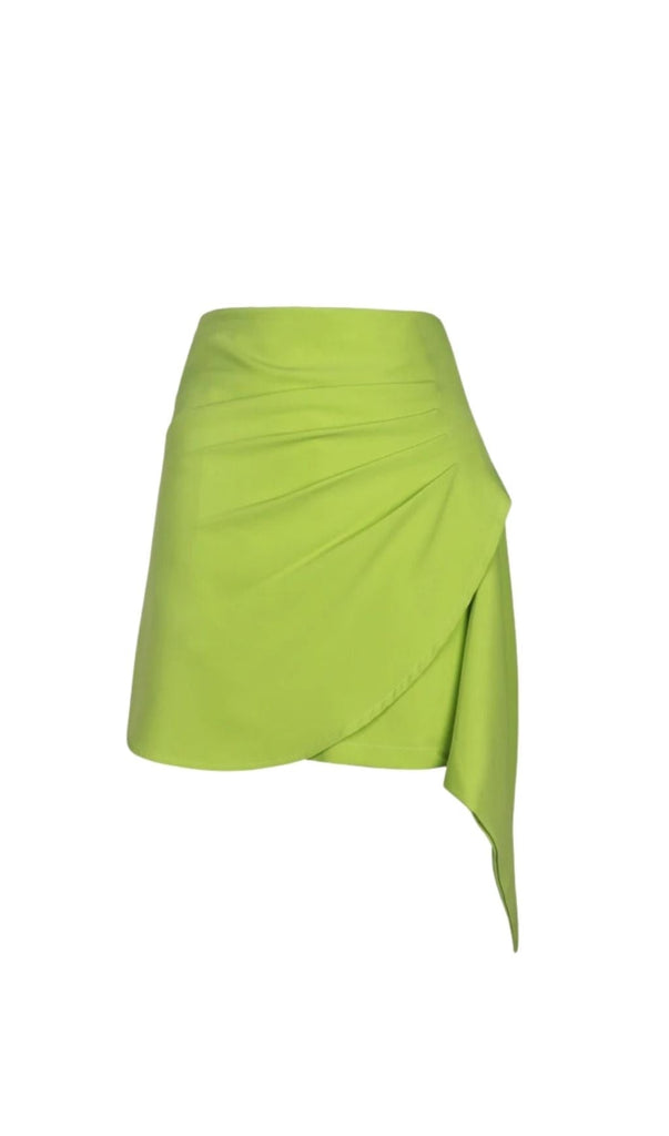 GREEN IRREGULAR SIDE SKIRT-Skirts-Oh CICI SHOP