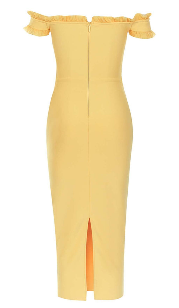 BANDEAU BANDAGE MIDI DRESS IN YELLOW DRESS ohcici 