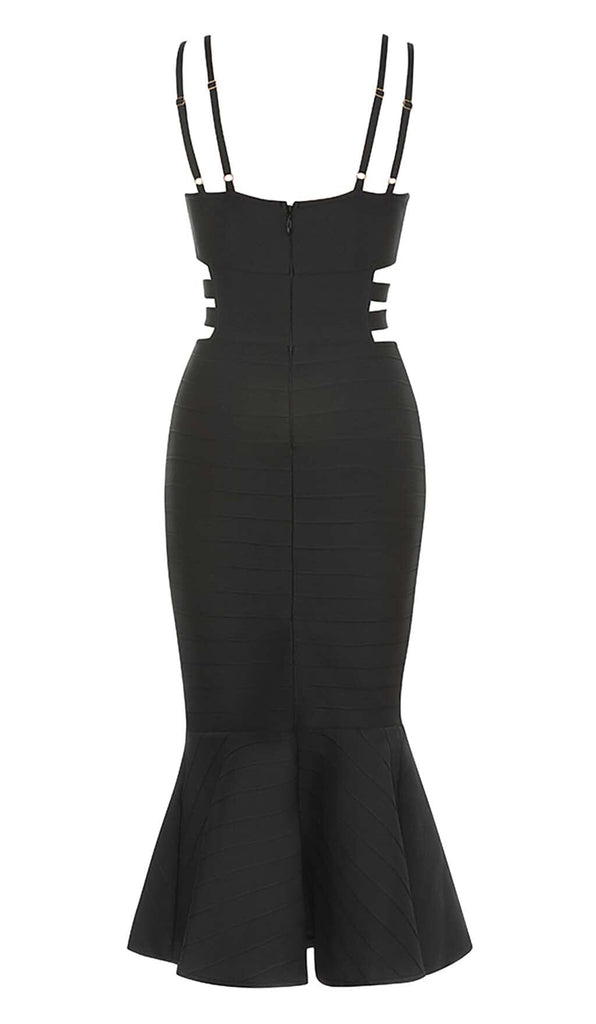 BUCKLE BANDAGE MIDI DRESS IN BLACK DRESS OH CICI 