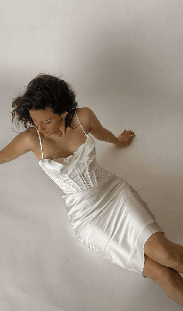 CORSET MIDI DRESS IN WHITE-Dresses-Oh CICI SHOP