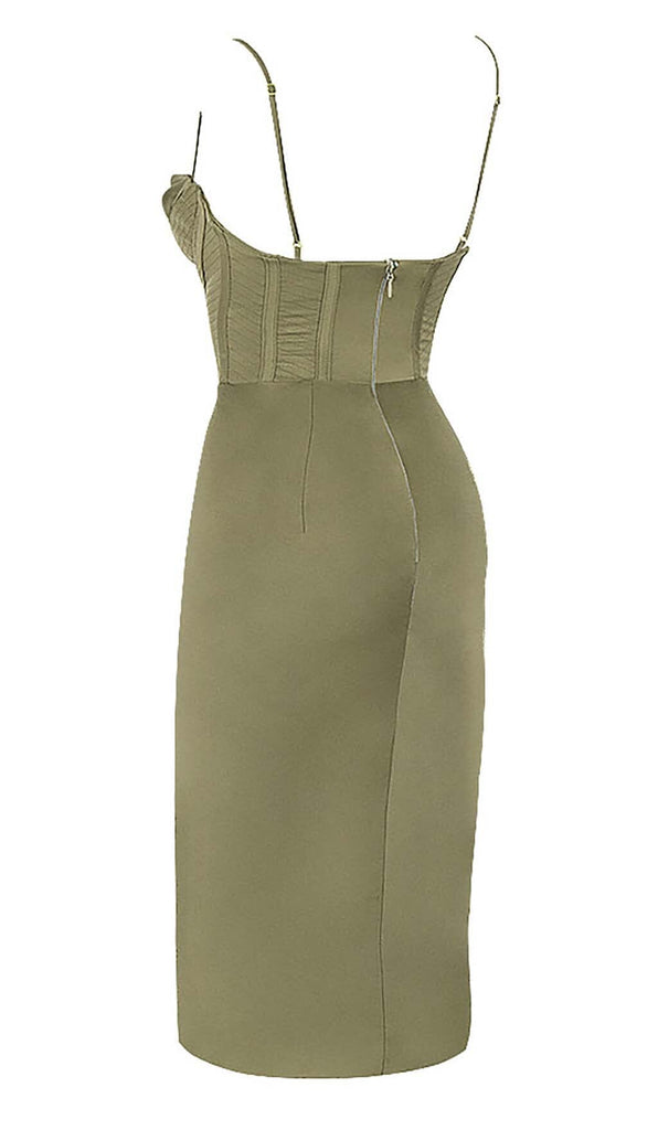 CORSET BODYCON SATIN MIDI DRESS OH CICI 