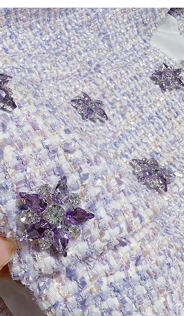 CRYSTAL EMBELLISHED TWO PIECE IN LILAC DRESS ohcici 