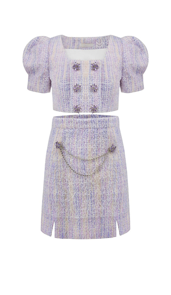 CRYSTAL EMBELLISHED TWO PIECE IN LILAC DRESS ohcici 