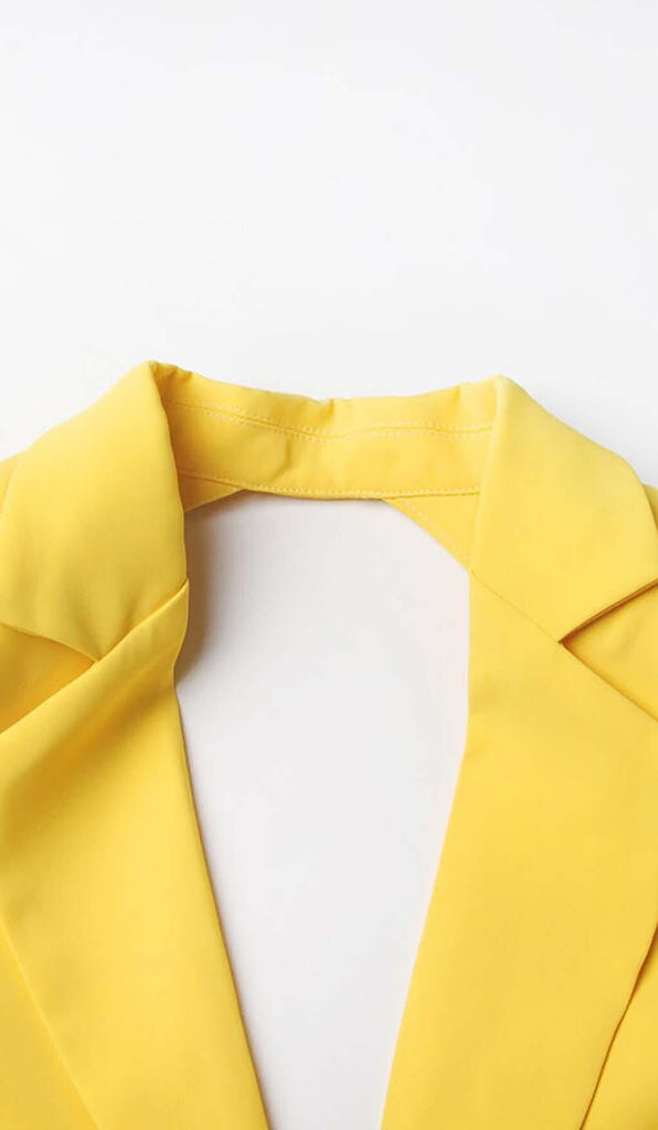CRYSTAL OPEN BACK JACKET DRESS IN YELLOW DRESS OH CICI 