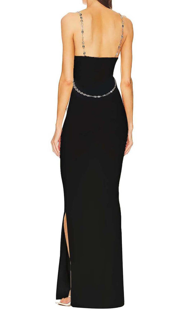 Crystal STRAPPY BANDAGE MAXI DRESS IN BLACK DRESS OH CICI