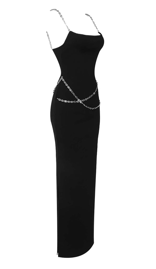 Crystal STRAPPY BANDAGE MAXI DRESS IN BLACK DRESS OH CICI