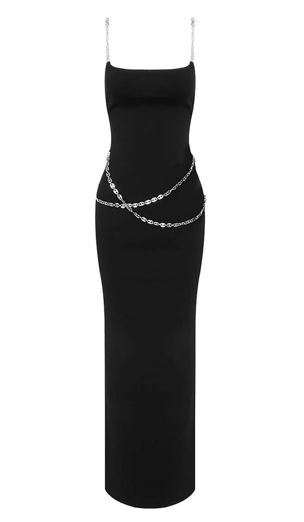 Crystal STRAPPY BANDAGE MAXI DRESS IN BLACK DRESS OH CICI