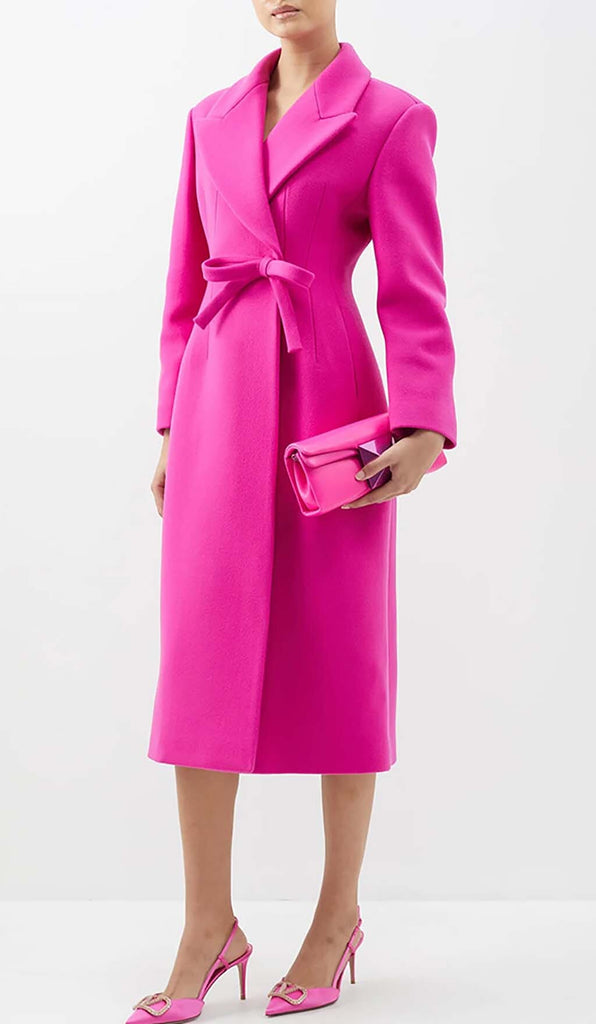 DOUBLE WOOL BLEND LONG COAT IN PINK DRESS OH CICI 