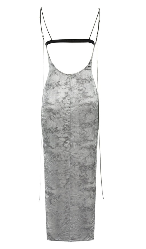 FLORAL BACKLESS MIDI DRESS IN GREY DRESS OH CICI 