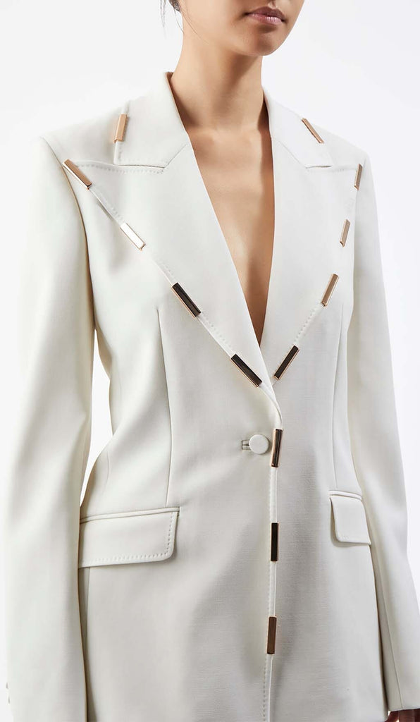 HIGH-RISE FLARED JACKET SUIT IN IVORY DRESS OH CICI 