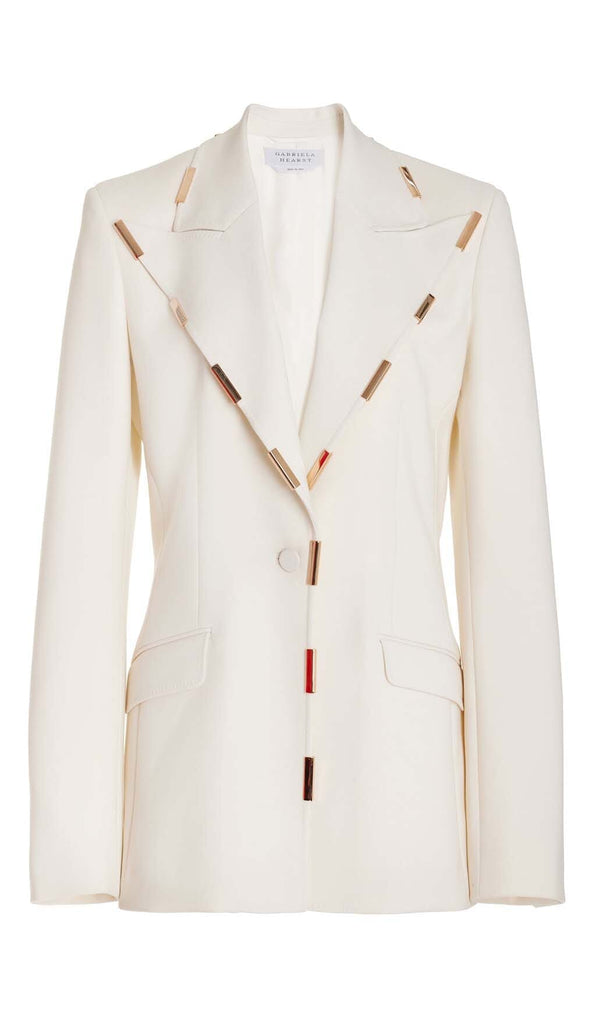 HIGH-RISE FLARED JACKET SUIT IN IVORY DRESS OH CICI 