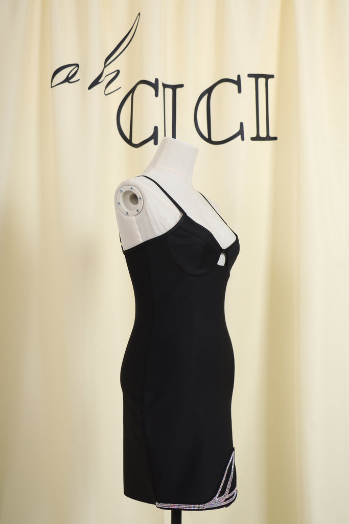CRYSTAL FLOWER MINI DRESS-Dresses-Oh CICI SHOP