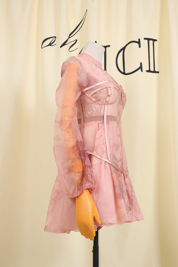 FLORAL CORSET MINI DRESS-Dresses-Oh CICI SHOP