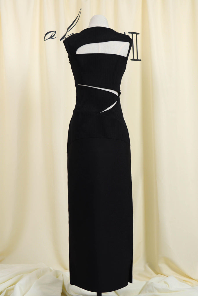 BLACK CUT OUT MAXI BANDAGE DRESS-Dresses-Oh CICI SHOP