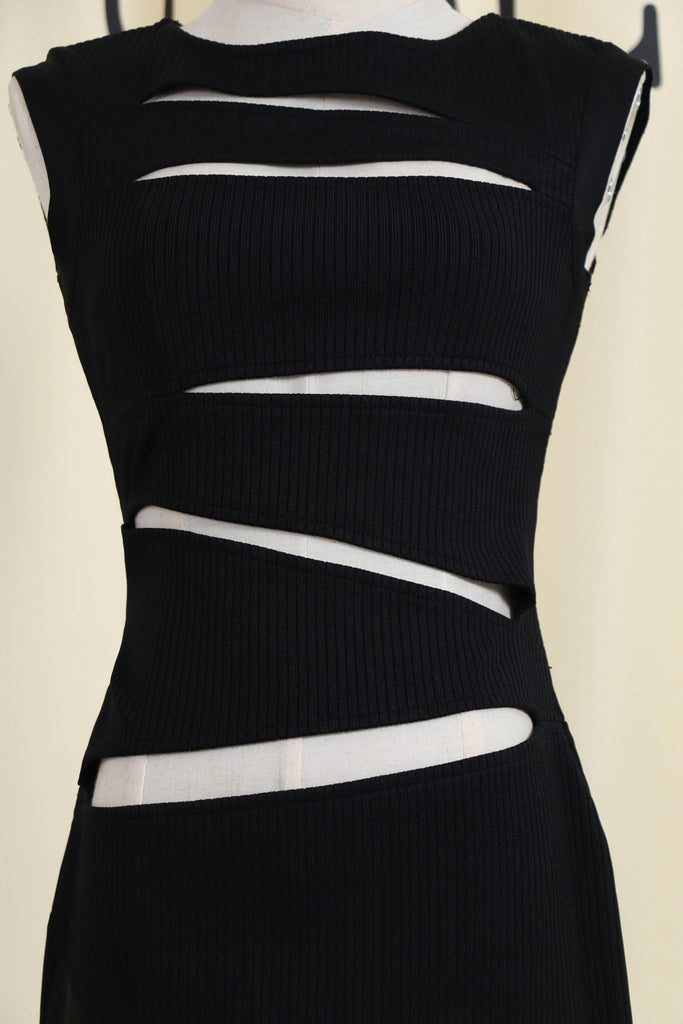 BLACK CUT OUT MAXI BANDAGE DRESS-Dresses-Oh CICI SHOP