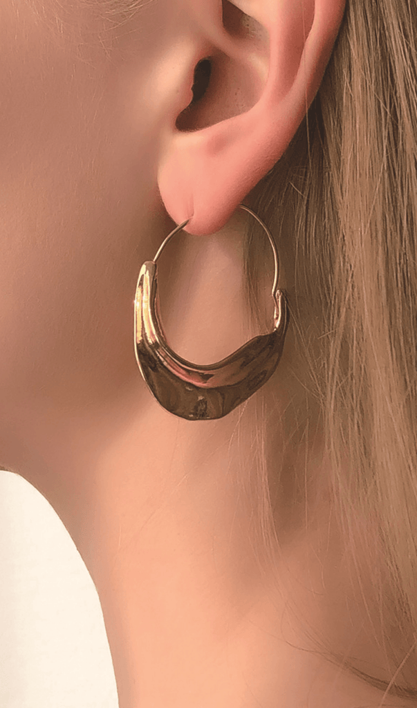 Irregular leaf earrings-Oh CICI SHOP