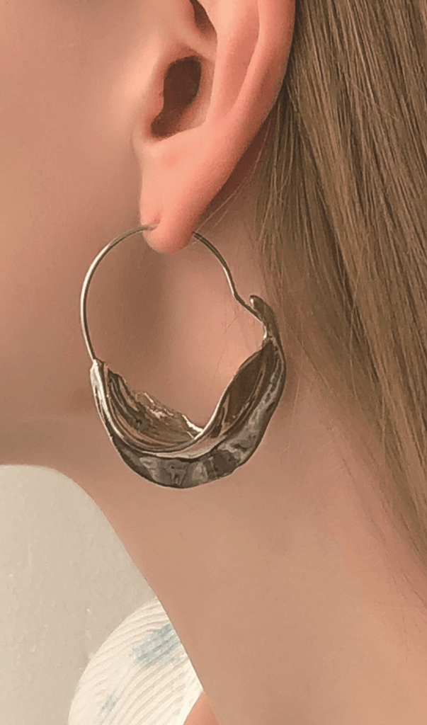 Irregular leaf earrings-Oh CICI SHOP