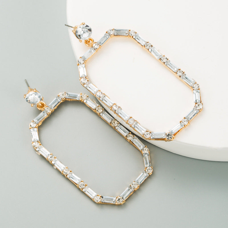 SQUARE DIAMONATE EARRINGS-Jewelry-Oh CICI SHOP