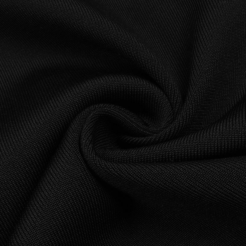 BLACK HOLLOW OUT MIDI BANDAGE DRESS-Dresses-Oh CICI SHOP