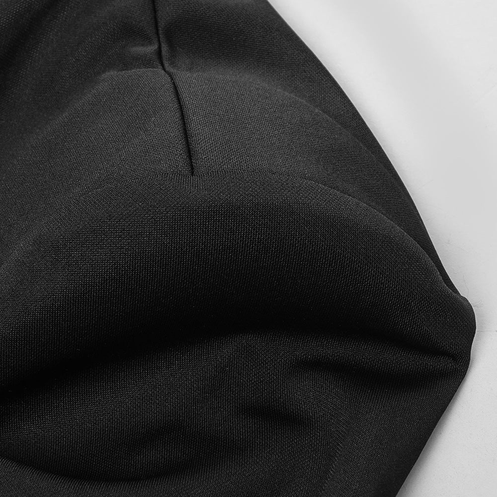 BLACK O NECK HOLLOW BACKLESS JUMPSUIT-Suits-Oh CICI SHOP