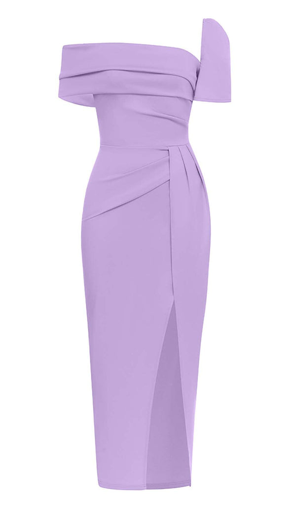 ONE SHOULDER BANDAGE MAXI DRESS IN PURPLE OH CICI 