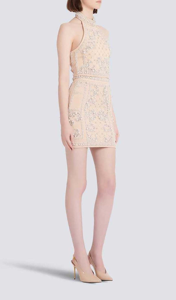 PEARL EMBROIDERED TWO PIECE SET IN LVORY DRESS OH CICI 
